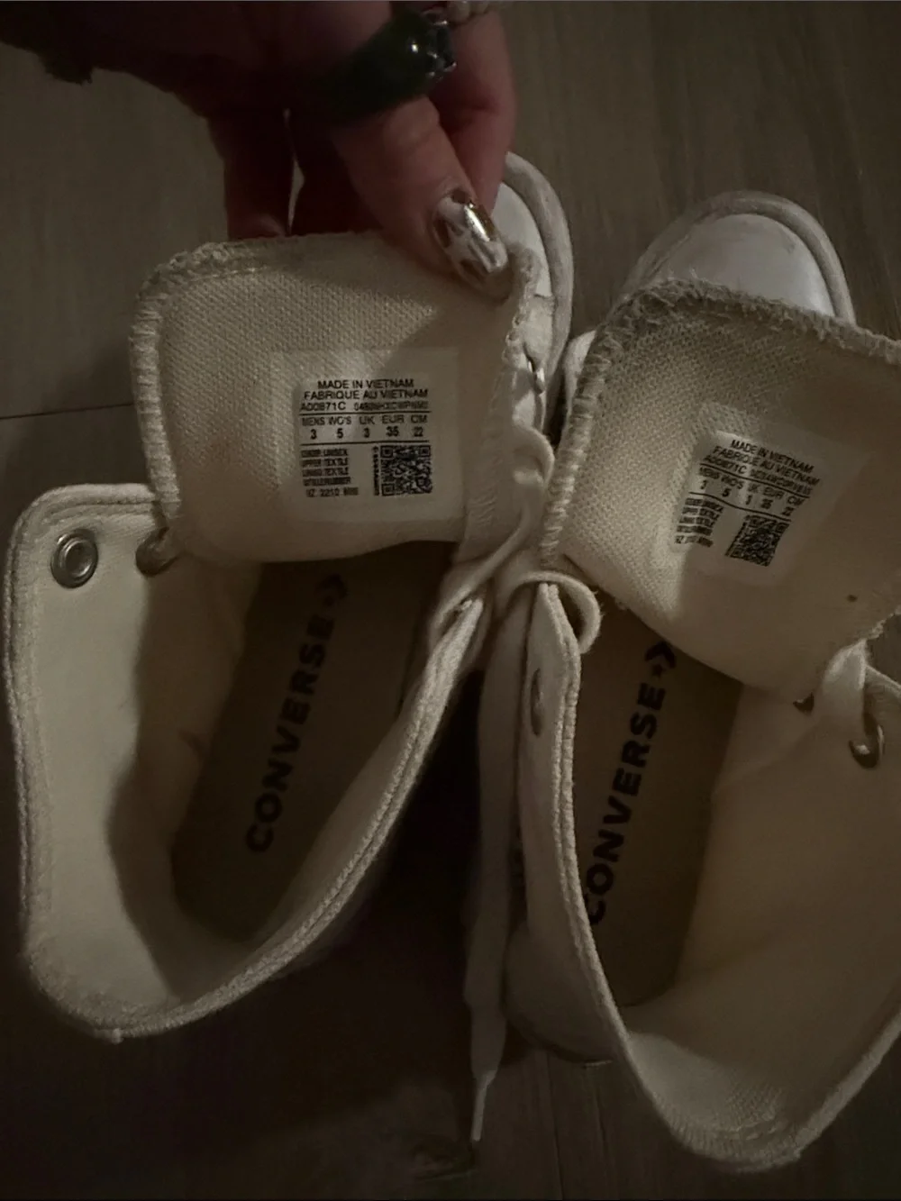 Converse Off-White Canvas High-Top Sneakers - Picture 6 of 6